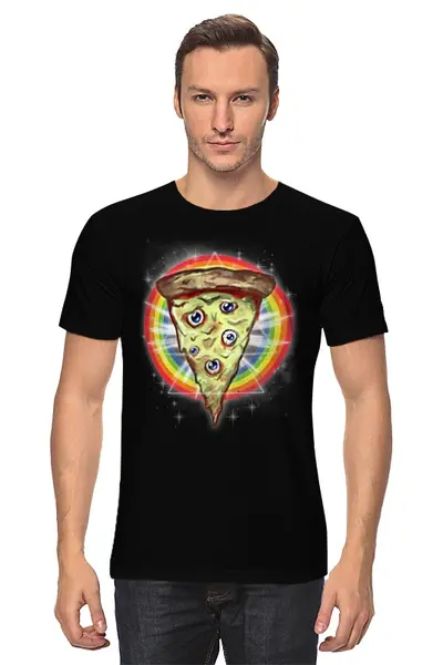 Заказать мужскую футболку в Москве. Футболка классическая Пицца от printik - готовые дизайны и нанесение принтов.