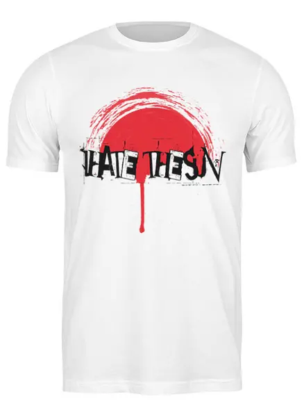 Заказать мужскую футболку в Москве. Футболка классическая I Hate The Sun от oneredfoxstore@gmail.com - готовые дизайны и нанесение принтов.