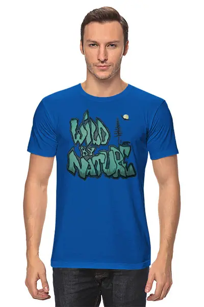 Заказать мужскую футболку в Москве. Футболка классическая Wild By Nature от oneredfoxstore@gmail.com - готовые дизайны и нанесение принтов.