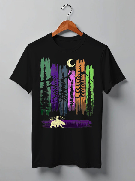 Заказать мужскую футболку в Москве. Футболка классическая Bear Here от oneredfoxstore@gmail.com - готовые дизайны и нанесение принтов.