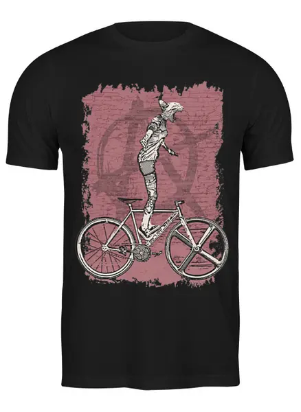 Заказать мужскую футболку в Москве. Футболка классическая Bike Punk Cat от oneredfoxstore@gmail.com - готовые дизайны и нанесение принтов.