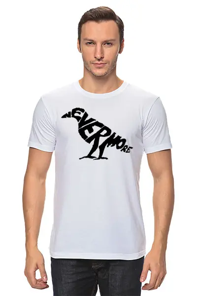 Заказать мужскую футболку в Москве. Футболка классическая Nevermore от megashmot - готовые дизайны и нанесение принтов.