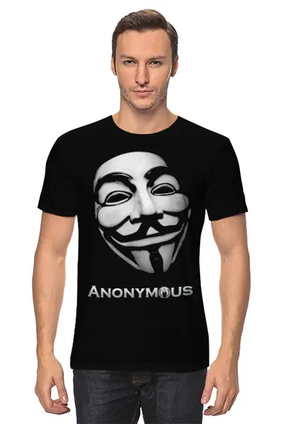 Заказать мужскую футболку в Москве. Футболка классическая Anonimous от Алекс_ - готовые дизайны и нанесение принтов.