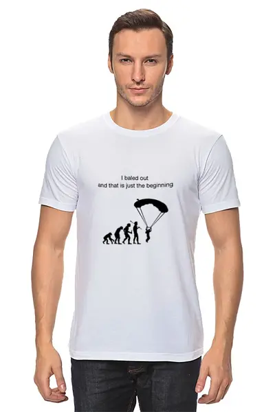 Заказать мужскую футболку в Москве. Футболка классическая Parachutism от Babkina Ekaterina - готовые дизайны и нанесение принтов.