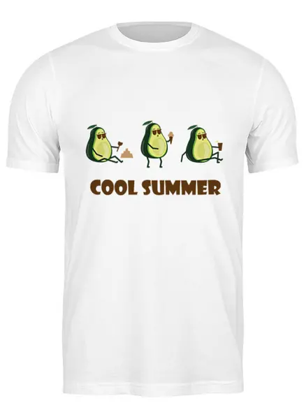 Заказать мужскую футболку в Москве. Футболка классическая Cool summer от Наталья Хахлина - готовые дизайны и нанесение принтов.