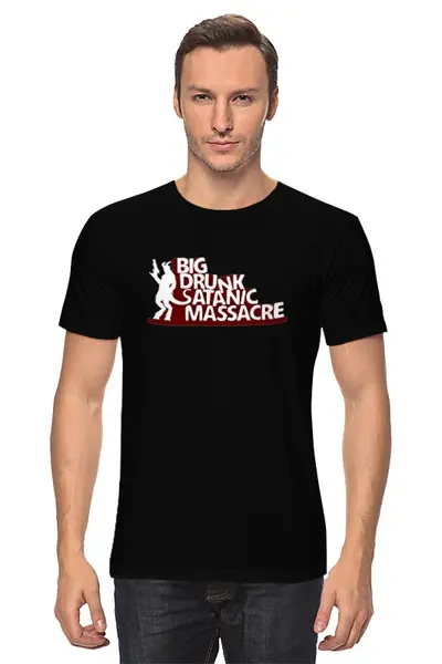 Заказать мужскую футболку в Москве. Футболка классическая BDSM Big Drunk Satanic Massacre Game от tosha_t - готовые дизайны и нанесение принтов.