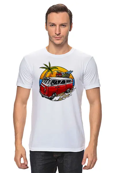 Заказать мужскую футболку в Москве. Футболка классическая Summer  от T-shirt print  - готовые дизайны и нанесение принтов.