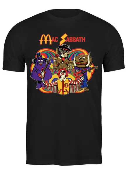 Заказать мужскую футболку в Москве. Футболка классическая Mac Sabbath/Black Sabbath от Leichenwagen - готовые дизайны и нанесение принтов.