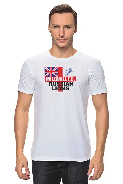 Заказать мужскую футболку в Москве. Футболка классическая Millwall Russian Lions Tee от Millwall Supporters Club Russia - готовые дизайны и нанесение принтов.