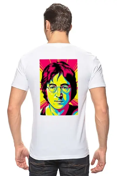 Заказать мужскую футболку в Москве. Футболка классическая Джон Леннон от Виктор Гришин - готовые дизайны и нанесение принтов.