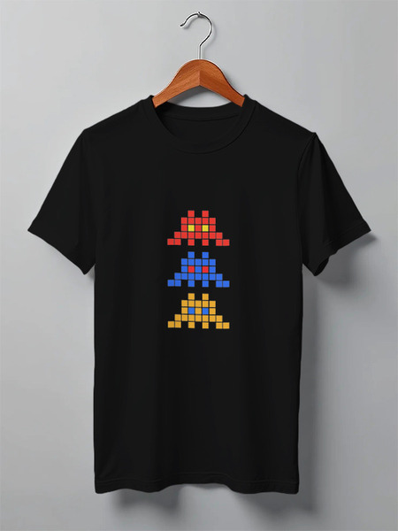 Заказать мужскую футболку в Москве. Футболка классическая Space invaders                   от dyzel1 - готовые дизайны и нанесение принтов.