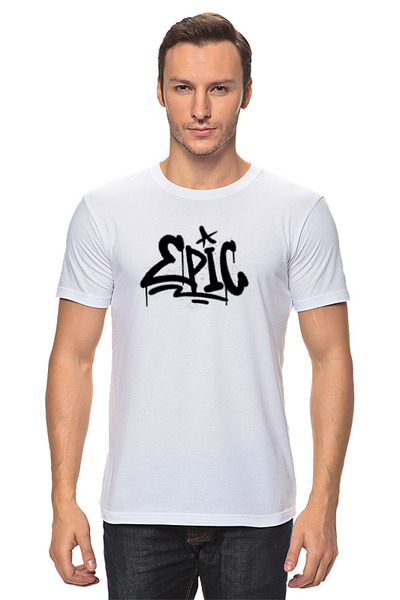 Заказать мужскую футболку в Москве. Футболка классическая "EPIC" от cooldesign  - готовые дизайны и нанесение принтов.