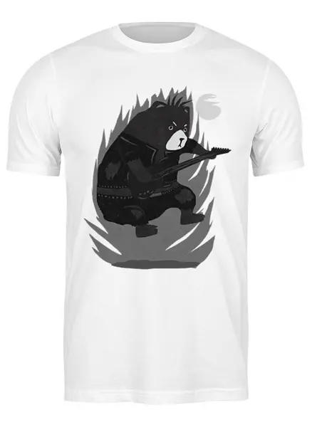 Заказать мужскую футболку в Москве. Футболка классическая Bad Bear Bass от oneredfoxstore@gmail.com - готовые дизайны и нанесение принтов.