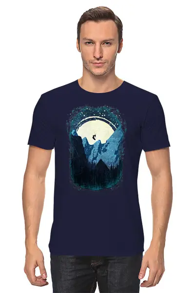 Заказать мужскую футболку в Москве. Футболка классическая Ski Drop от oneredfoxstore@gmail.com - готовые дизайны и нанесение принтов.