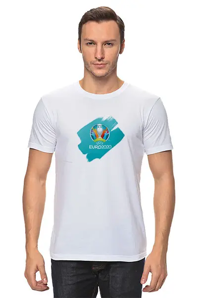 Заказать мужскую футболку в Москве. Футболка классическая Евро 2020 от Fedor - готовые дизайны и нанесение принтов.