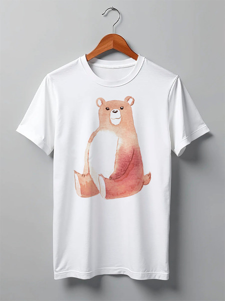 Заказать мужскую футболку в Москве. Футболка классическая Bear Here от oneredfoxstore@gmail.com - готовые дизайны и нанесение принтов.