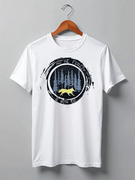 Заказать мужскую футболку в Москве. Футболка классическая Fox Here от oneredfoxstore@gmail.com - готовые дизайны и нанесение принтов.
