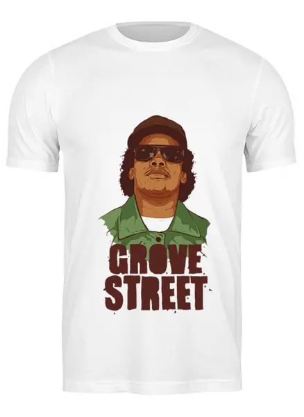 Заказать мужскую футболку в Москве. Футболка классическая grove street от zhivi.dolgo.shevtsov@mail.ru - готовые дизайны и нанесение принтов.
