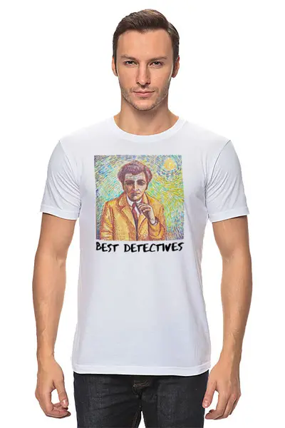 Заказать мужскую футболку в Москве. Футболка классическая Best detectives (Лучшие детективы) от cinirena@mail.ru - готовые дизайны и нанесение принтов.