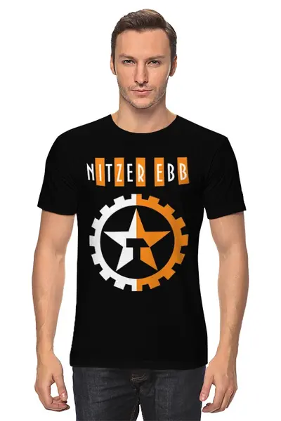 Заказать мужскую футболку в Москве. Футболка классическая NITZER EBB от OEX design - готовые дизайны и нанесение принтов.