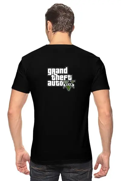 Заказать мужскую футболку в Москве. Футболка классическая GTA 5 от leeshao - готовые дизайны и нанесение принтов.