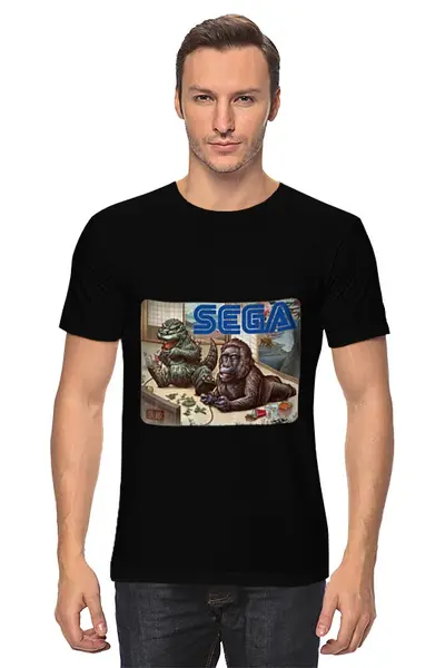 Заказать мужскую футболку в Москве. Футболка классическая Godzila VS King-Kong от торгаш - готовые дизайны и нанесение принтов.