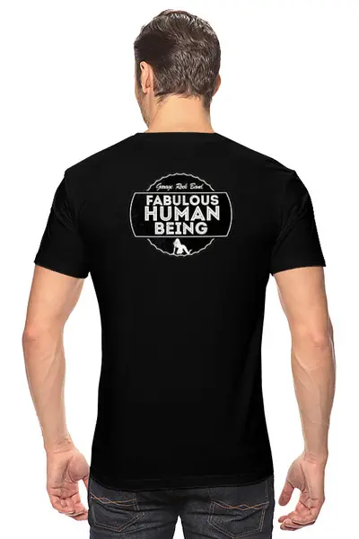 Заказать мужскую футболку в Москве. Футболка классическая "Fabulous Human Being" (Mark II, классика) от Михаил - готовые дизайны и нанесение принтов.