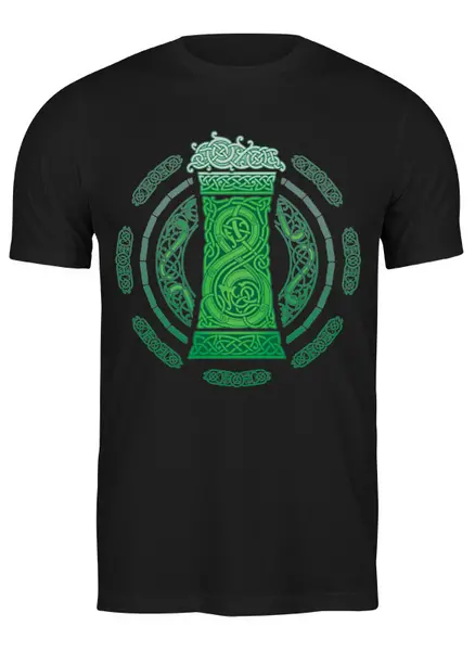 Заказать мужскую футболку в Москве. Футболка классическая Зелёный Эль от printik - готовые дизайны и нанесение принтов.