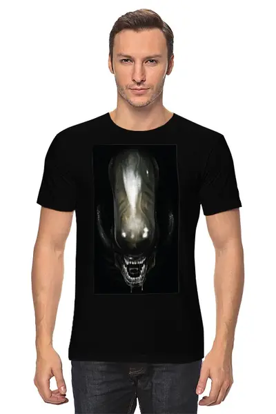 Заказать мужскую футболку в Москве. Футболка классическая Alien / Чужой от crash - готовые дизайны и нанесение принтов.
