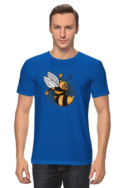 Заказать мужскую футболку в Москве. Футболка классическая Злая пчела от ПРИНТЫ ПЕЧАТЬ  - готовые дизайны и нанесение принтов.