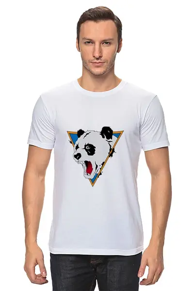 Заказать мужскую футболку в Москве. Футболка классическая Злая панда от kseniya86 - готовые дизайны и нанесение принтов.