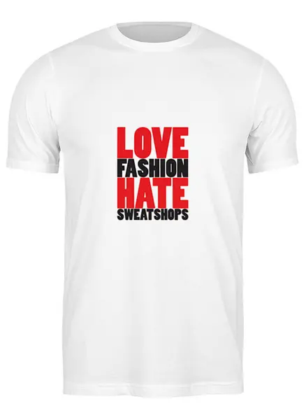 Заказать мужскую футболку в Москве. Футболка классическая Love & Hate от Raven - готовые дизайны и нанесение принтов.