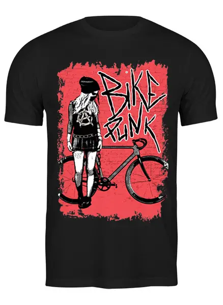 Заказать мужскую футболку в Москве. Футболка классическая Bike Punk от oneredfoxstore@gmail.com - готовые дизайны и нанесение принтов.