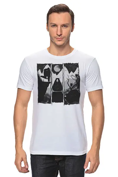 Заказать мужскую футболку в Москве. Футболка классическая Wild Yoga Bears от oneredfoxstore@gmail.com - готовые дизайны и нанесение принтов.