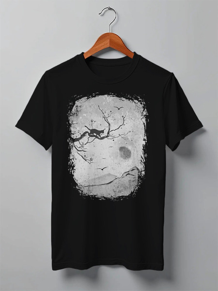 Заказать мужскую футболку в Москве. Футболка классическая Sakura Cat от oneredfoxstore@gmail.com - готовые дизайны и нанесение принтов.