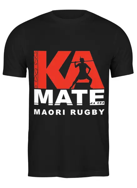 Заказать мужскую футболку в Москве. Футболка классическая Maori Rugby от rugby - готовые дизайны и нанесение принтов.