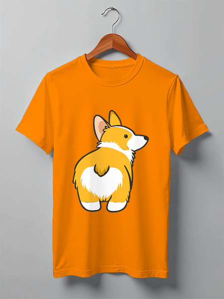 Заказать мужскую футболку в Москве. Футболка классическая Corgi / Корги от crash - готовые дизайны и нанесение принтов.