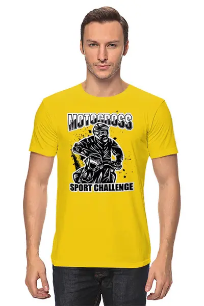 Заказать мужскую футболку в Москве. Футболка классическая Мотокросс  от T-shirt print  - готовые дизайны и нанесение принтов.