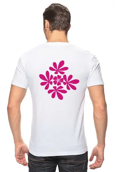 Заказать мужскую футболку в Москве. Футболка классическая розовая лилия от nikol - готовые дизайны и нанесение принтов.