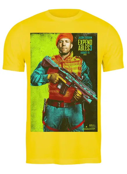 Заказать мужскую футболку в Москве. Футболка классическая Expendables III Statham colors от KinoArt - готовые дизайны и нанесение принтов.