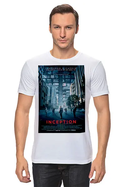 Заказать мужскую футболку в Москве. Футболка классическая Начало / Inception от kino.printio.ru - готовые дизайны и нанесение принтов.