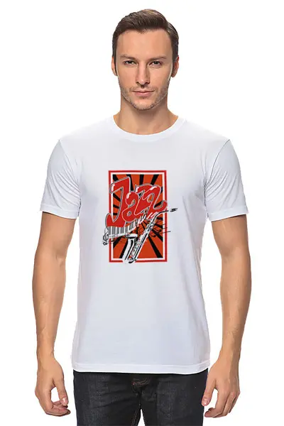 Заказать мужскую футболку в Москве. Футболка классическая Джаз постер от Zorgo-Art  - готовые дизайны и нанесение принтов.