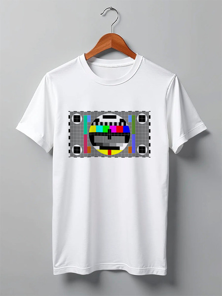 Заказать мужскую футболку в Москве. Футболка классическая Конец эфира от Mylti.kis - готовые дизайны и нанесение принтов.