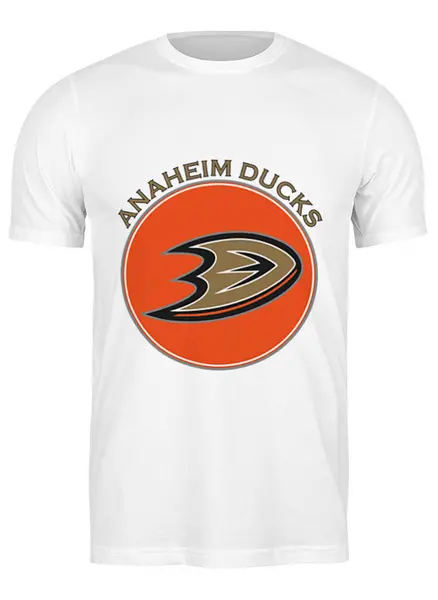 Заказать мужскую футболку в Москве. Футболка классическая Anaheim Ducks от kspsshop - готовые дизайны и нанесение принтов.