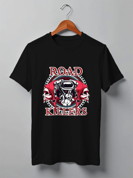 Заказать мужскую футболку в Москве. Футболка классическая Road Killers от balden - готовые дизайны и нанесение принтов.