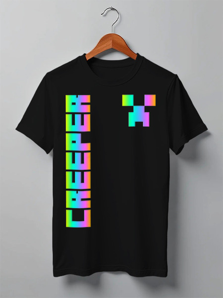 Заказать мужскую футболку в Москве. Футболка классическая MINECRAFT CREEPER от weeert - готовые дизайны и нанесение принтов.