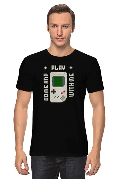 Заказать мужскую футболку в Москве. Футболка классическая Pixel Art Gameboy от artKash - готовые дизайны и нанесение принтов.