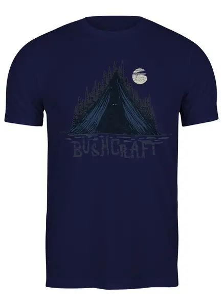 Заказать мужскую футболку в Москве. Футболка классическая Bushcraft от oneredfoxstore@gmail.com - готовые дизайны и нанесение принтов.