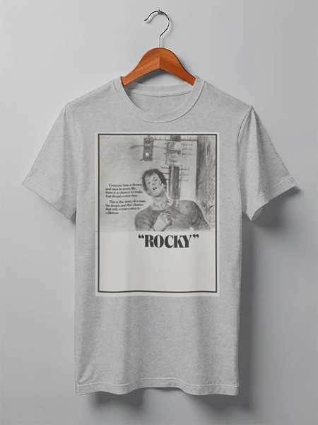 Заказать мужскую футболку в Москве. Футболка классическая Rocky / Рокки от KinoArt - готовые дизайны и нанесение принтов.