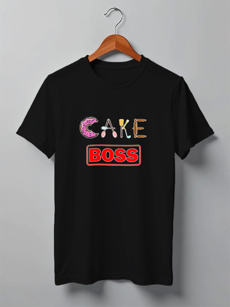 Заказать мужскую футболку в Москве. Футболка классическая Cake boss от Ксения Золотухина - готовые дизайны и нанесение принтов.